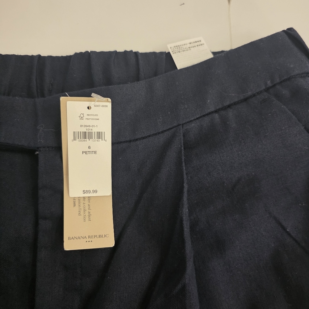 Banana Republic Linen Blend Wide Leg Pants Size 6 - Picture 3 of 7